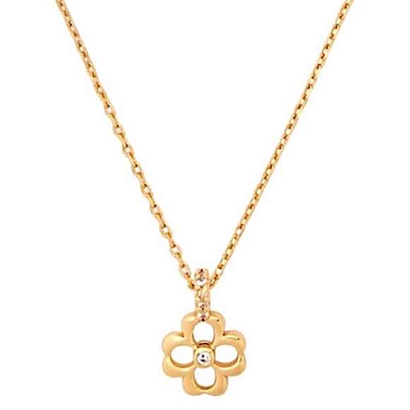 KATE SPADE • Gold Spade Floral Mini Pendant Necklace - Picture 1 of 5